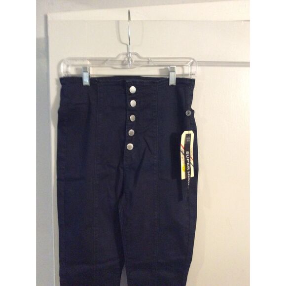 New NWT Denim Blvd Juniors size 7 High Waist Button Up Raw Hem Jeans - Picture 3 of 4